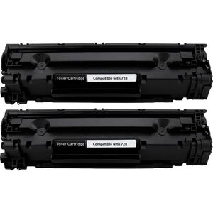 2 Pack Canon 728 Black Compatible Toner Cartridges