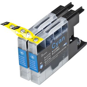 2 Pack Brother LC1280C Cyan Compatible Extra High-Yield Ink Cartridges