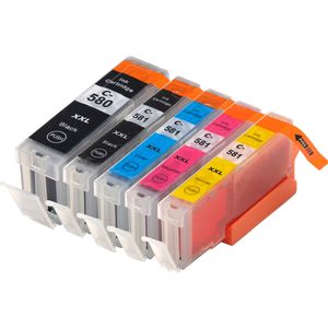 5 Pack Canon PGI-580XXL & CLI-581XXL Compatible Super High-Yield Ink Cartridges